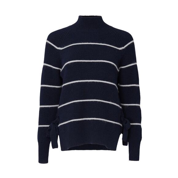 Rebecca Taylor Blue Striped Turtleneck Sweater S - Picture 4 of 14